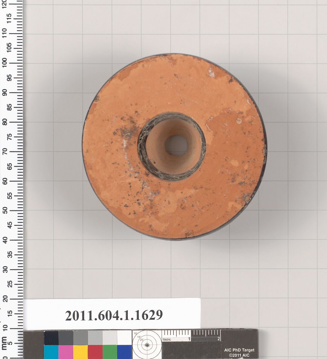 Terracotta fragment of a kylix (drinking cup), Terracotta, Greek, Attic