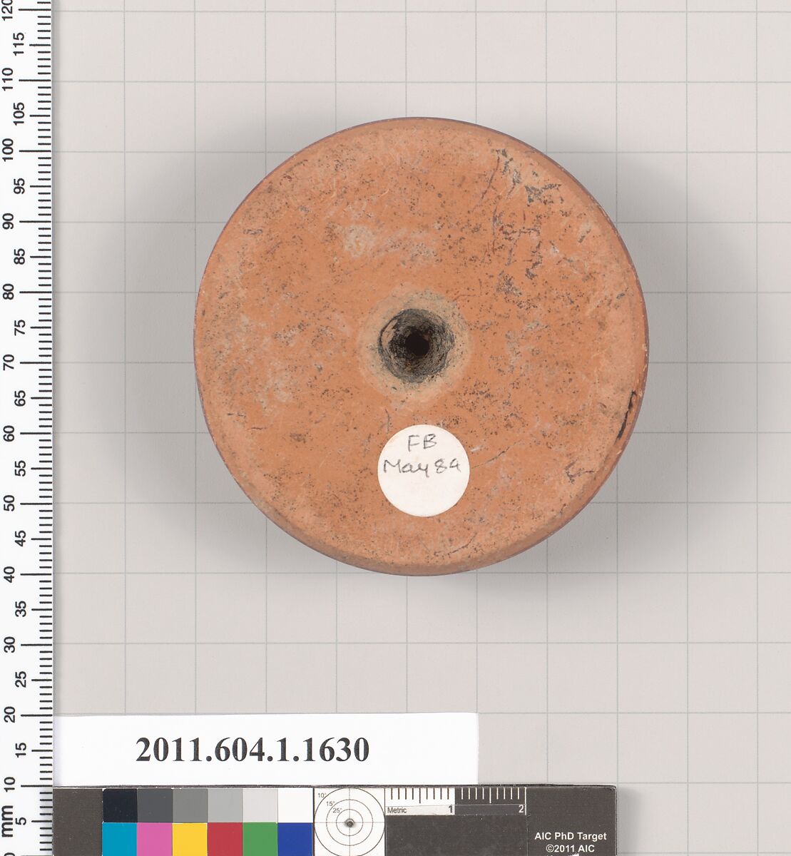 Terracotta fragment of a kylix (drinking cup), Terracotta, Greek, Attic