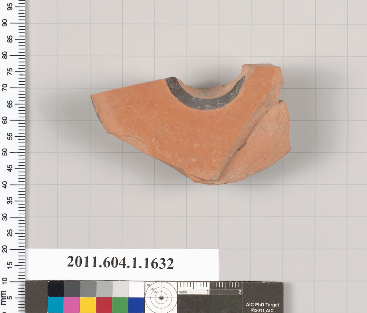 Terracotta fragment of a kylix (drinking cup), Terracotta, Greek, Attic