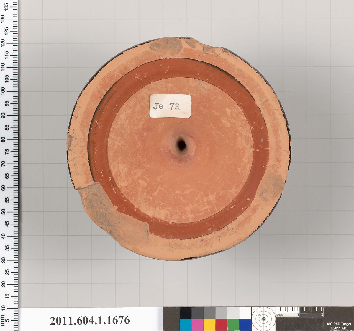 Terracotta fragment of a kylix (drinking cup), Terracotta, Greek, Attic