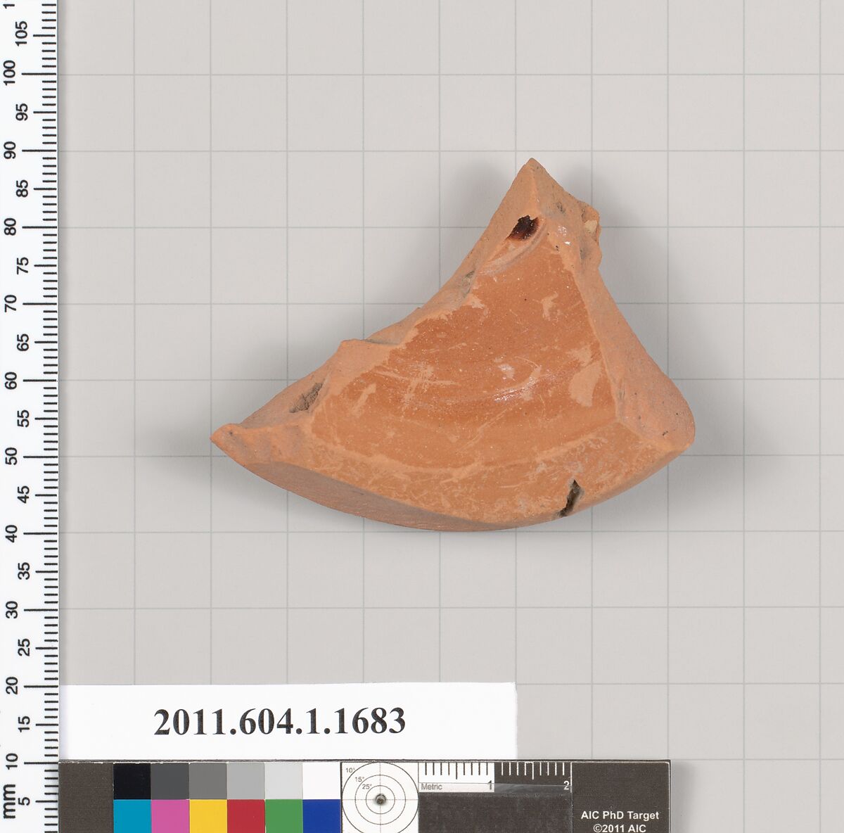 Terracotta fragment of a kylix? (drinking cup), Terracotta, Greek, Attic