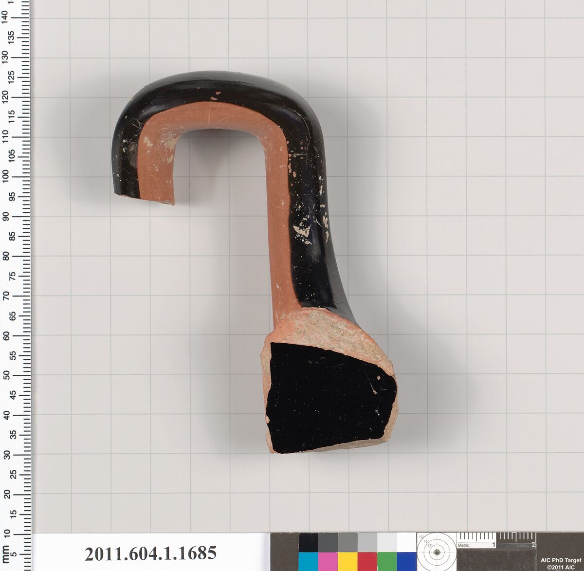 Terracotta fragment of a kylix (drinking cup), Terracotta, Greek, Attic
