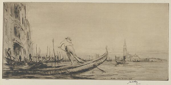 The Gondolier, James McBey (British, Newburgh 1883–1959 Tangier), Etching 