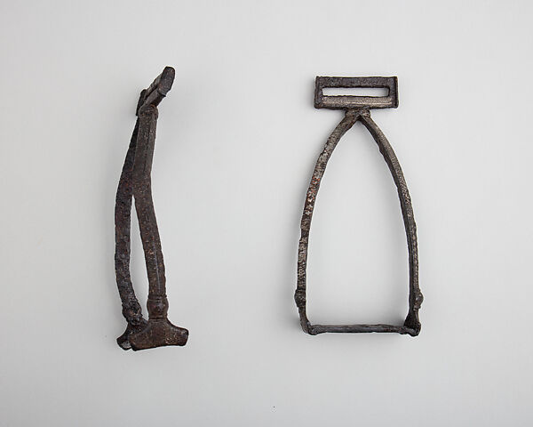Pair of Viking Stirrups, Iron alloy, copper alloy, silver, Scandinavian