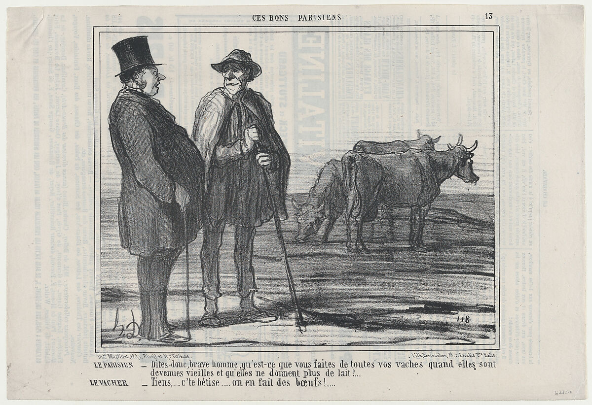 Le Parisien..., from Ces Bons Parisiens, published in Le Charivari, November 26, 1857, Honoré Daumier (French, Marseilles 1808–1879 Valmondois), Lithograph on newsprint; second state of two (Delteil) 