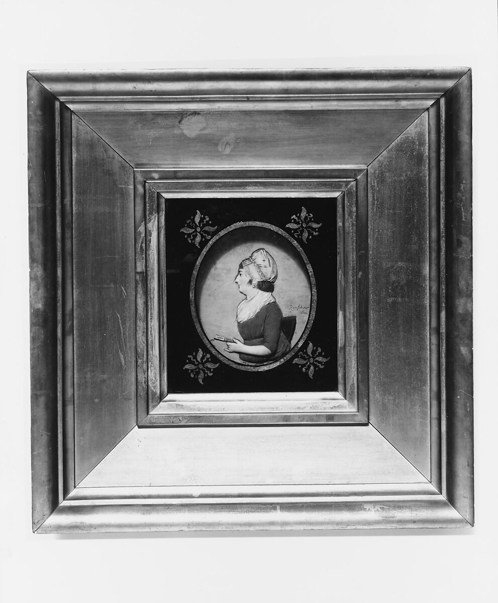 Profile Bust of a Woman, John Christian Rauschner (German, Frankfurt 1760–after 1812), Wax, wood, glass 