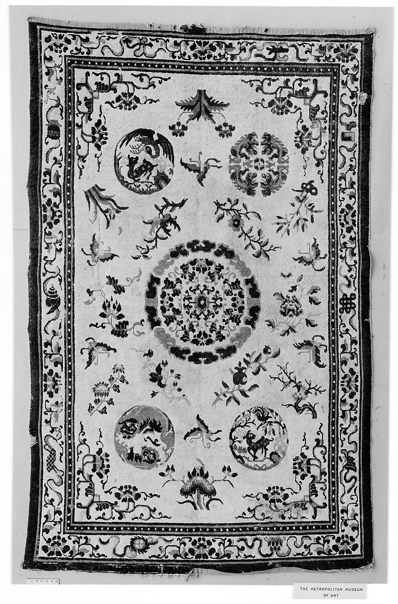 Rug, Foundation: cotton warp and weft;  wool knotting, China 