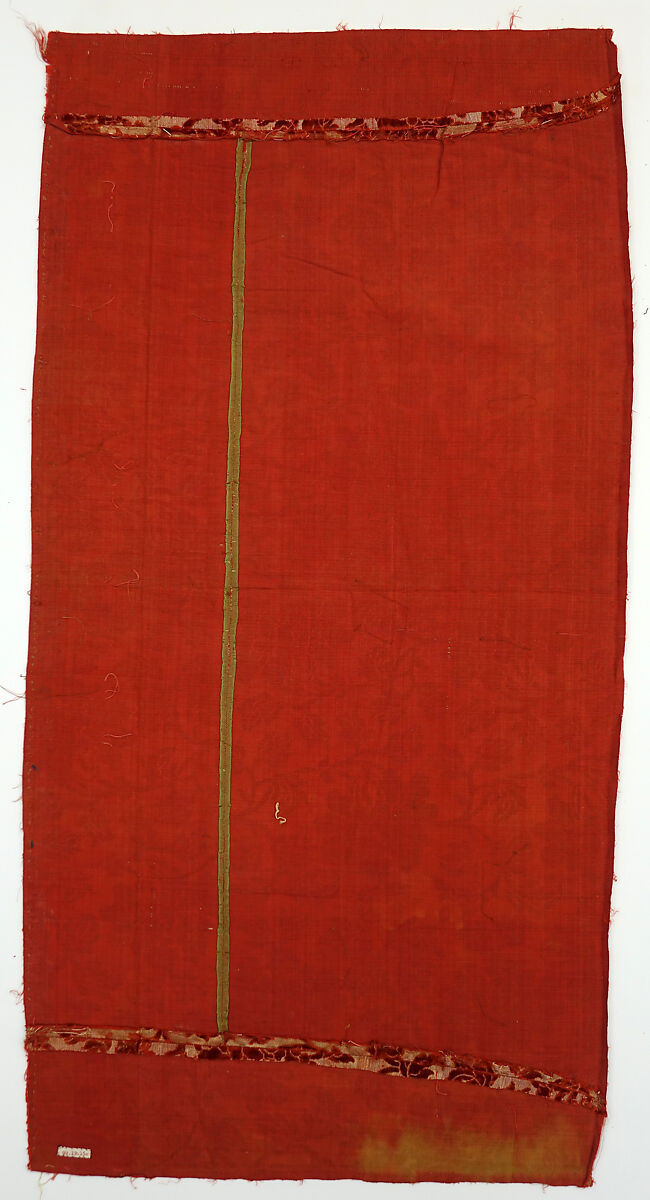 Two textiles with flowers, Silk voided cut velvet with metal thread, China