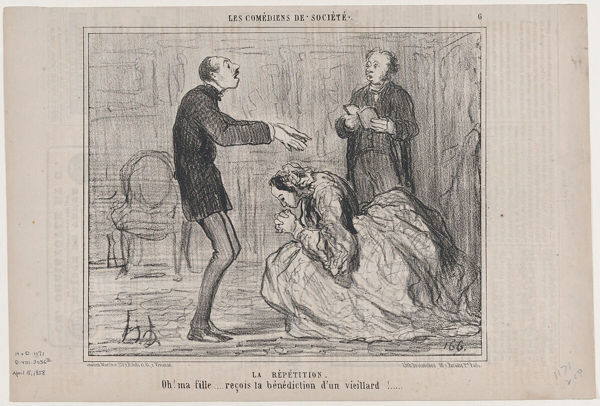 Honoré Daumier | La Répétition, from Les Comediens de Société ...