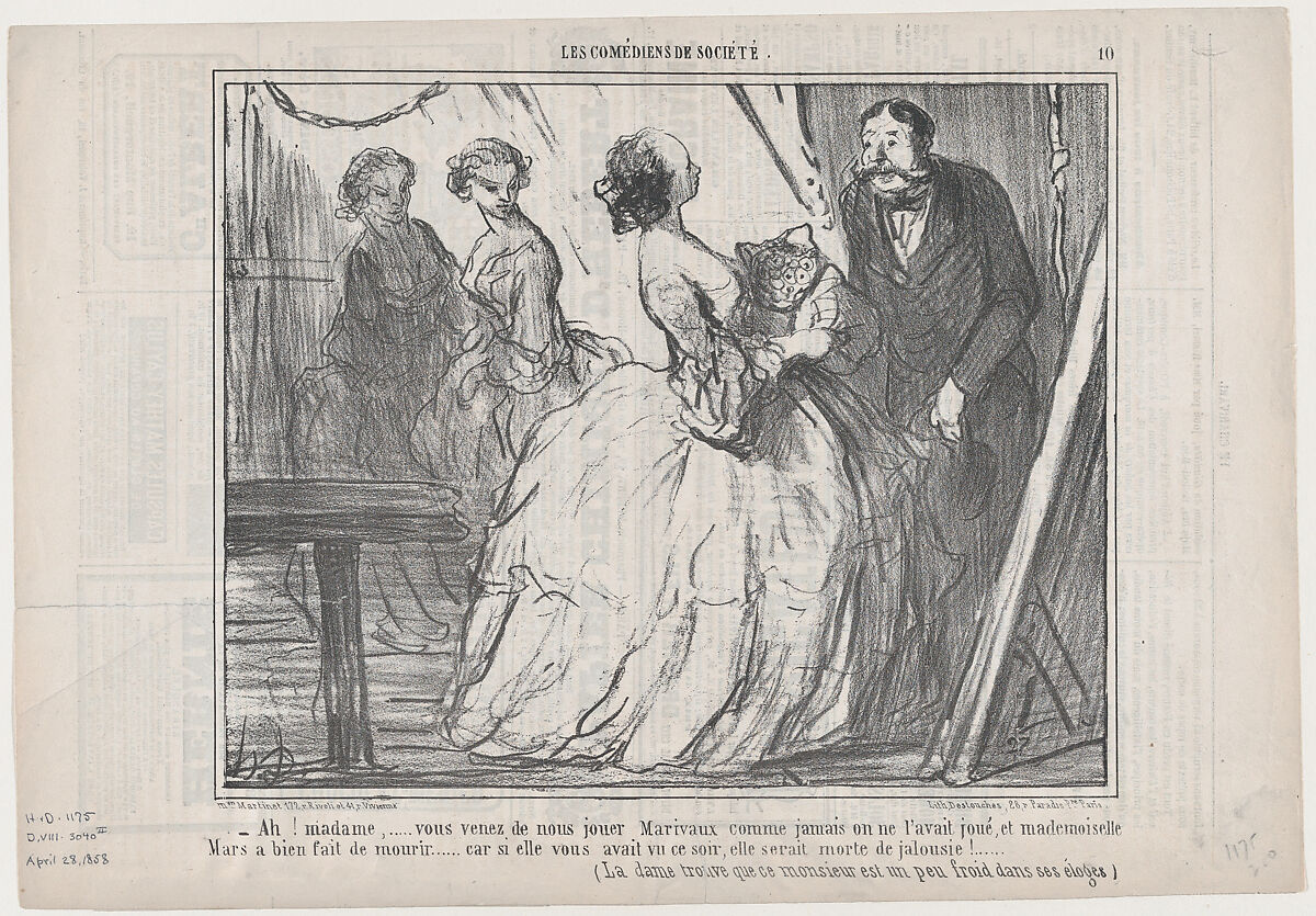 Honoré Daumier | Ah! madame,....vous venez de nous jouer Marivaux comme ...