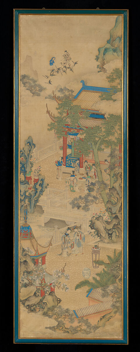 Three scenes from festivals of the twelve months, Unidentified artist Chinese, Three framed panels; ink and color on silk, China