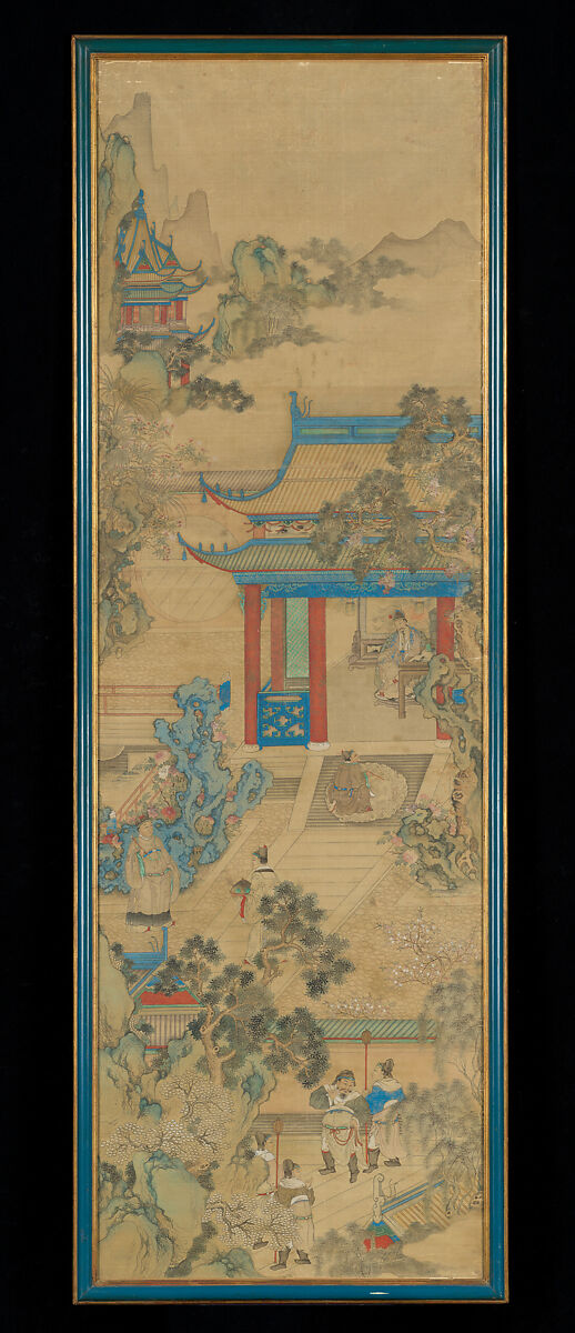 Three scenes from festivals of the twelve months, Unidentified artist Chinese, Three framed panels; ink and color on silk, China