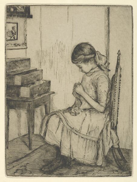 Darning, Ernest Haskell (American, Woodstock, Connecticut 1876–1925 West Point, Maine), Drypoint 