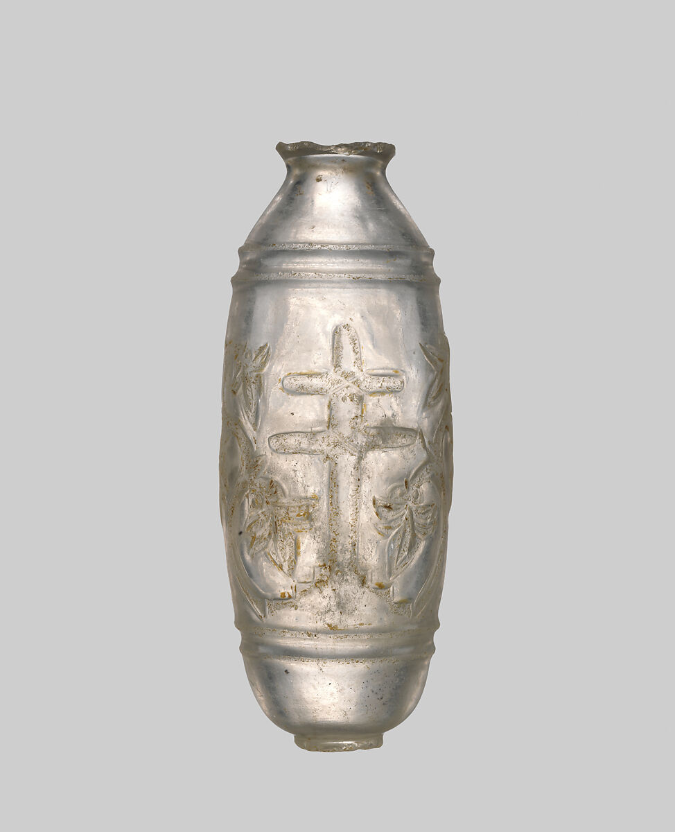 Rock Crystal Flask with Cross, Rock Crystal, Byzantine 