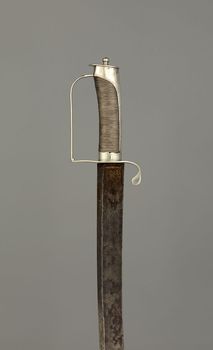 Cavalry Officer's Saber, Hilt by John Lynch (American, Baltimore 1761–1848 Baltimore), Steel, silver, wood, gold, American, Baltimore 