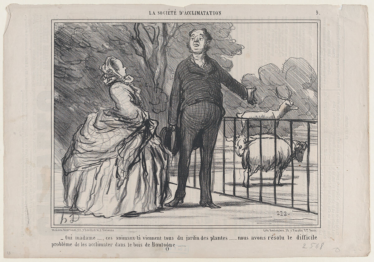Honoré Daumier | Oui madame..., ces animaux-là viennent tous du jardin ...
