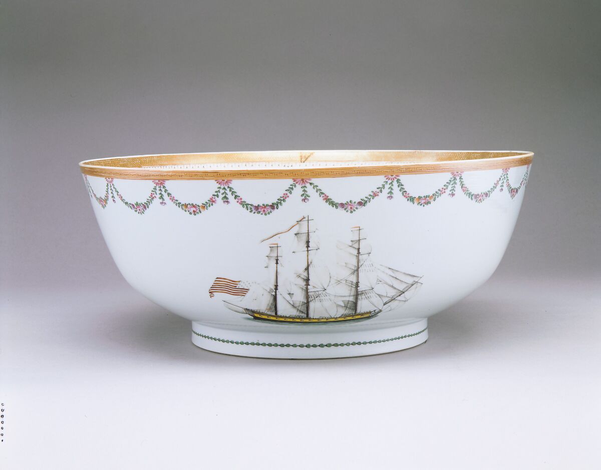 Punch Bowl, Porcelain, Chinese, for American market 