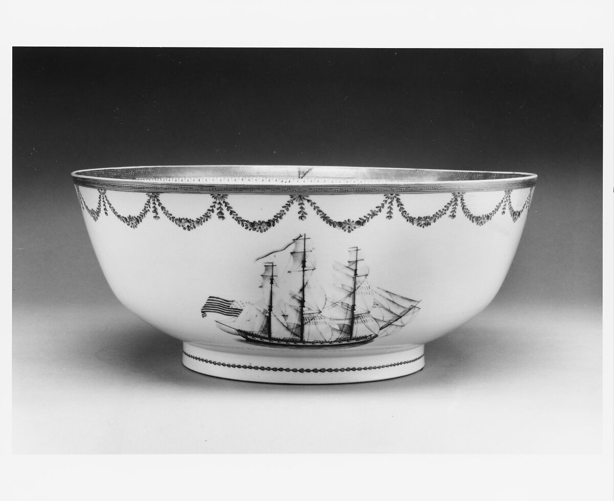 Punch Bowl, Porcelain, Chinese, for American market