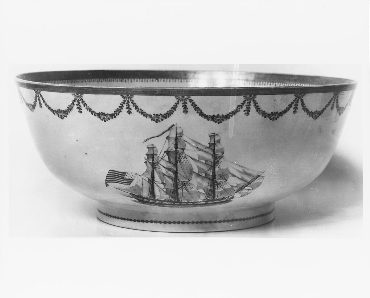 Punch Bowl, Porcelain, Chinese, for American market