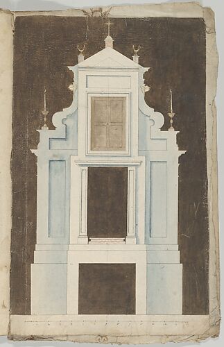 Design for an Altar or Wall Tomb in a Blue-Gray Stone