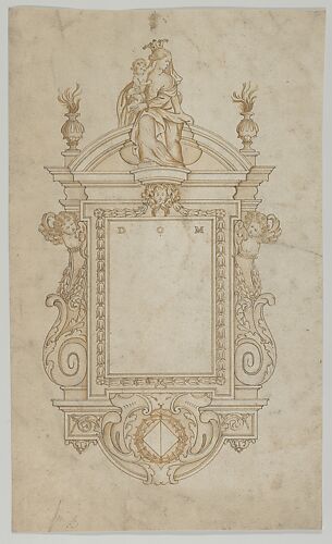 Design for an Epitaph surmounted by a Statue of the Virgin and Child