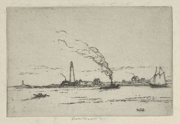 Boston Light, Ernest Haskell (American, Woodstock, Connecticut 1876–1925 West Point, Maine), Etching 