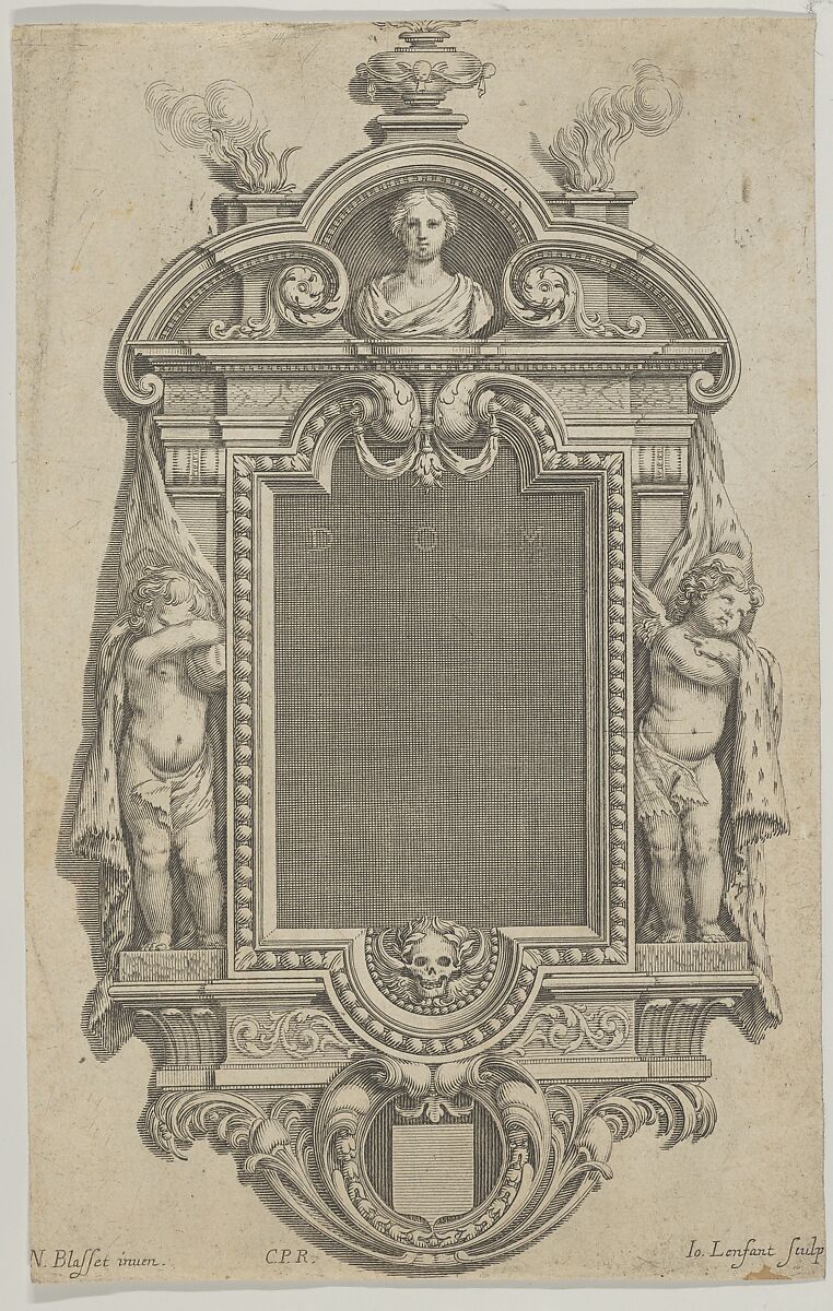 Design for an Epitaph, Jean Lenfant (French, 1615–1674), Etching 