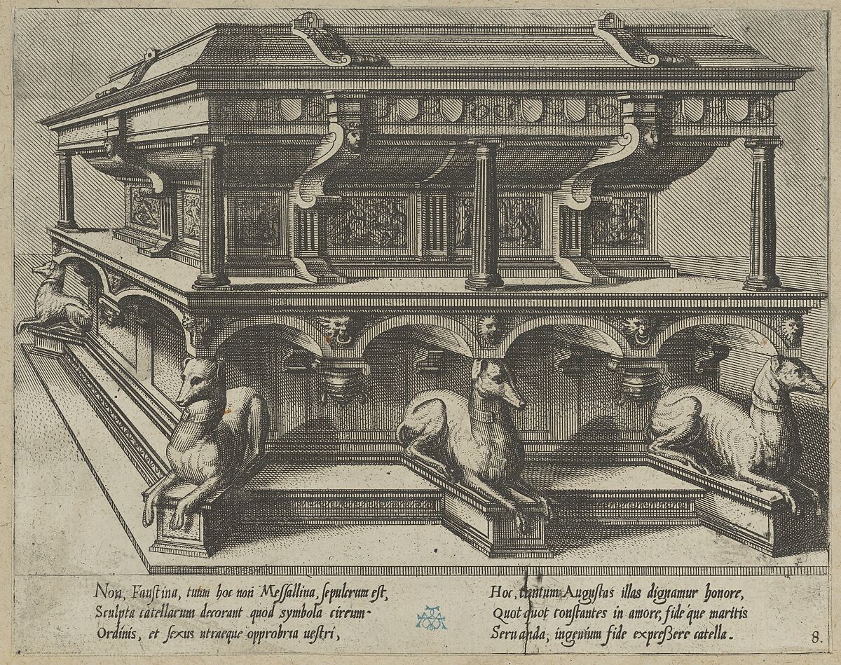 Twenty album pages with prints from the series ‘Coenotaphiorum’, Johannes van Doetecum I (Netherlandish, 1528/32–1605) or, Etching