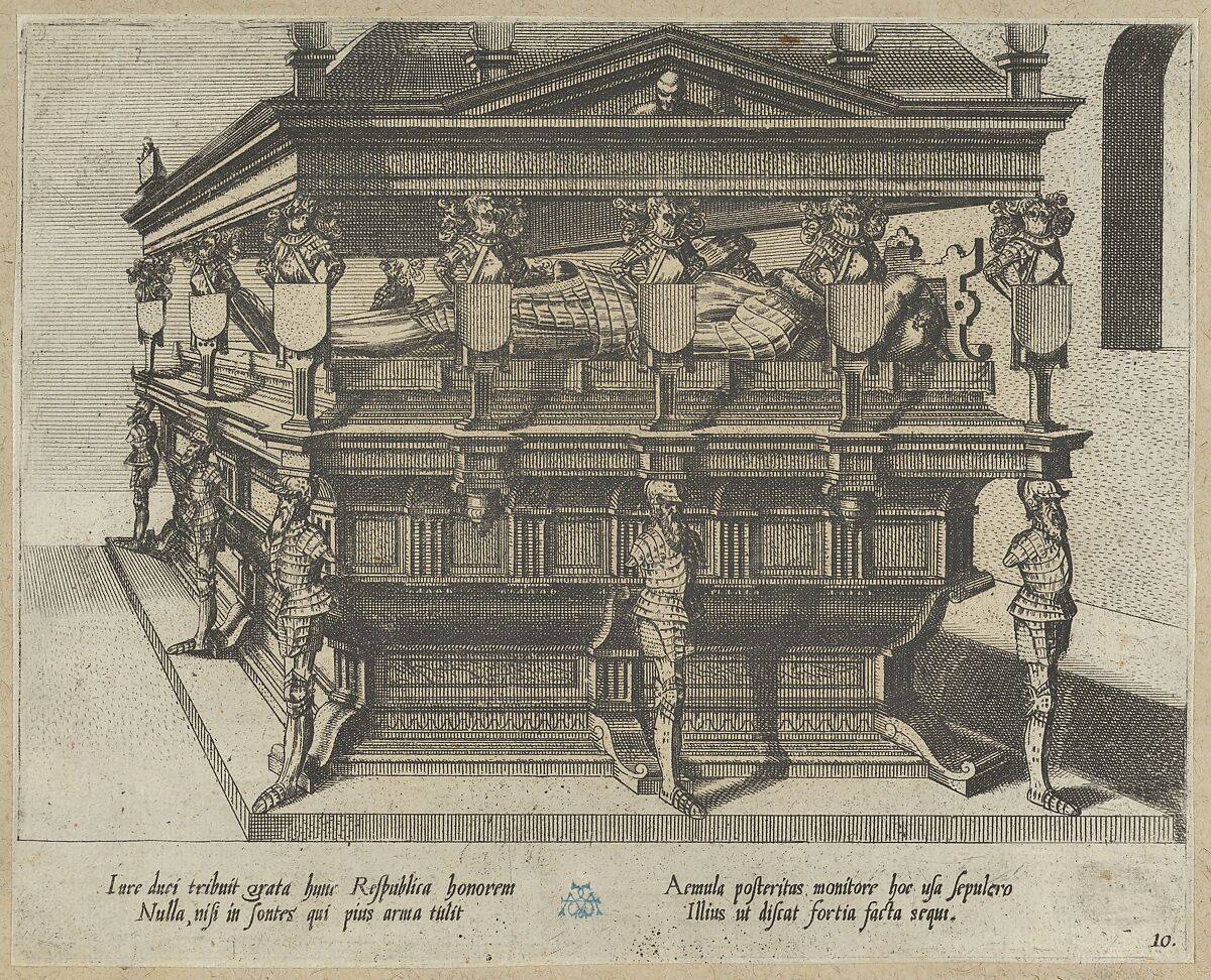 Twenty album pages with prints from the series ‘Coenotaphiorum’, Johannes van Doetecum I (Netherlandish, 1528/32–1605) or, Etching