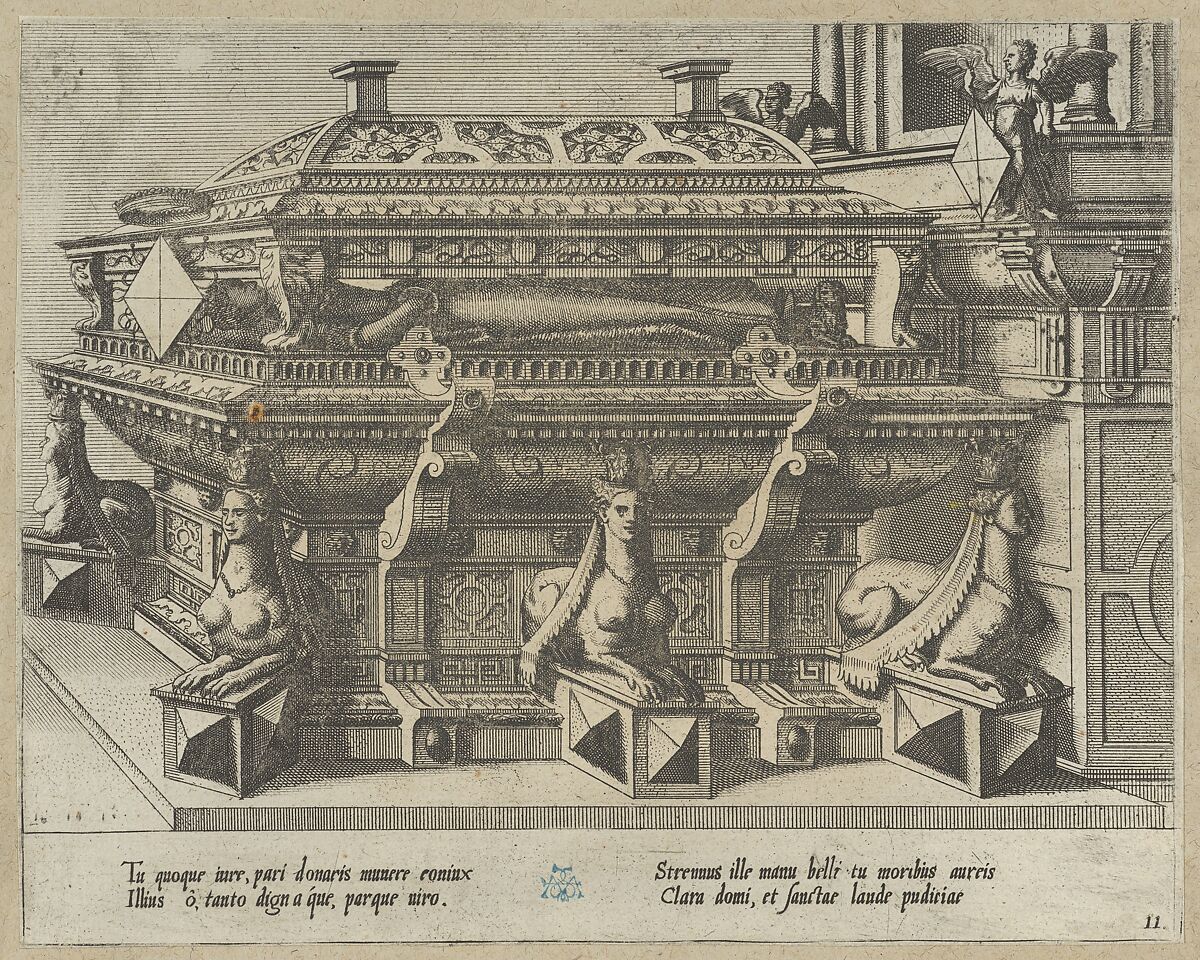 Twenty album pages with prints from the series ‘Coenotaphiorum’, Johannes van Doetecum I (Netherlandish, 1528/32–1605) or, Etching