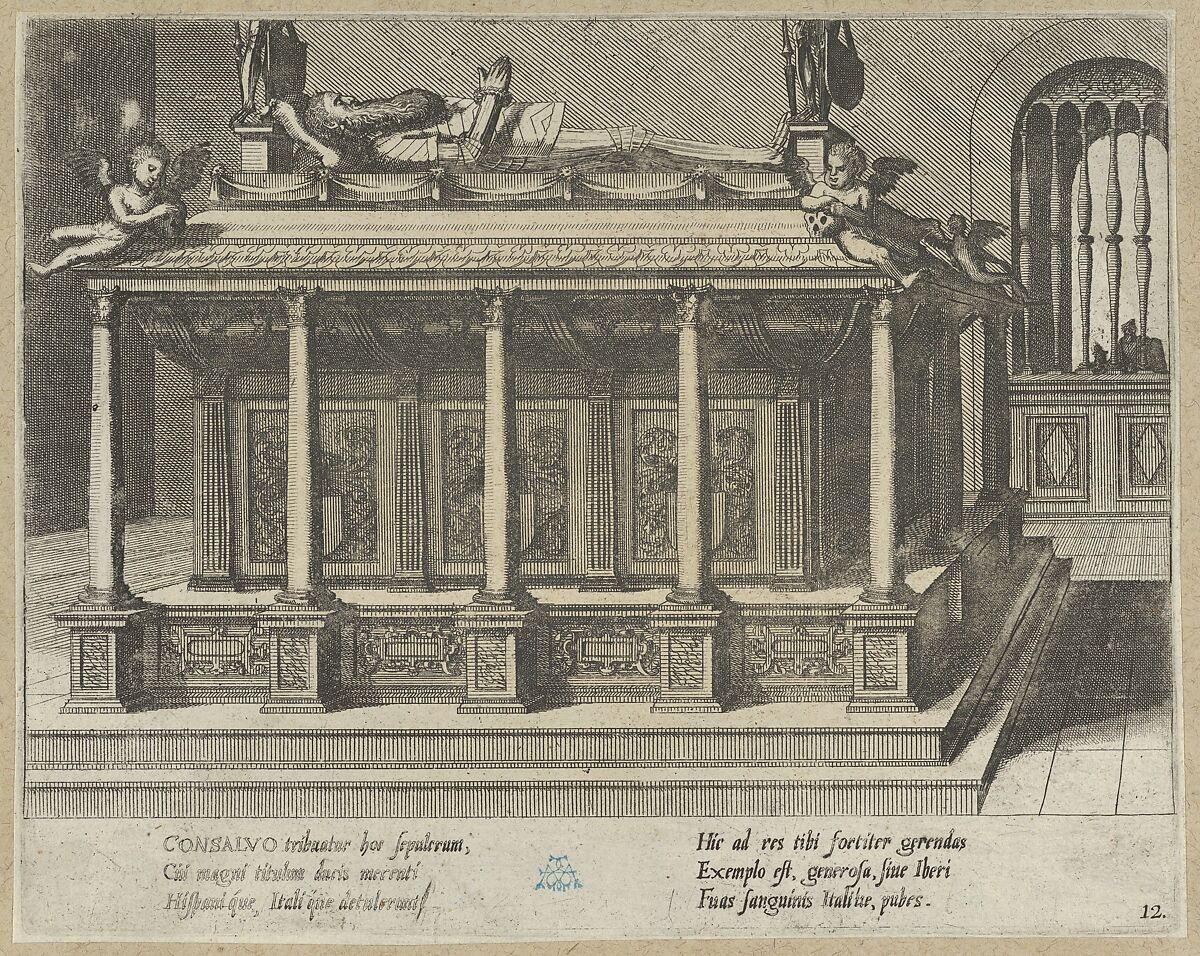 Twenty album pages with prints from the series ‘Coenotaphiorum’, Johannes van Doetecum I (Netherlandish, 1528/32–1605) or, Etching