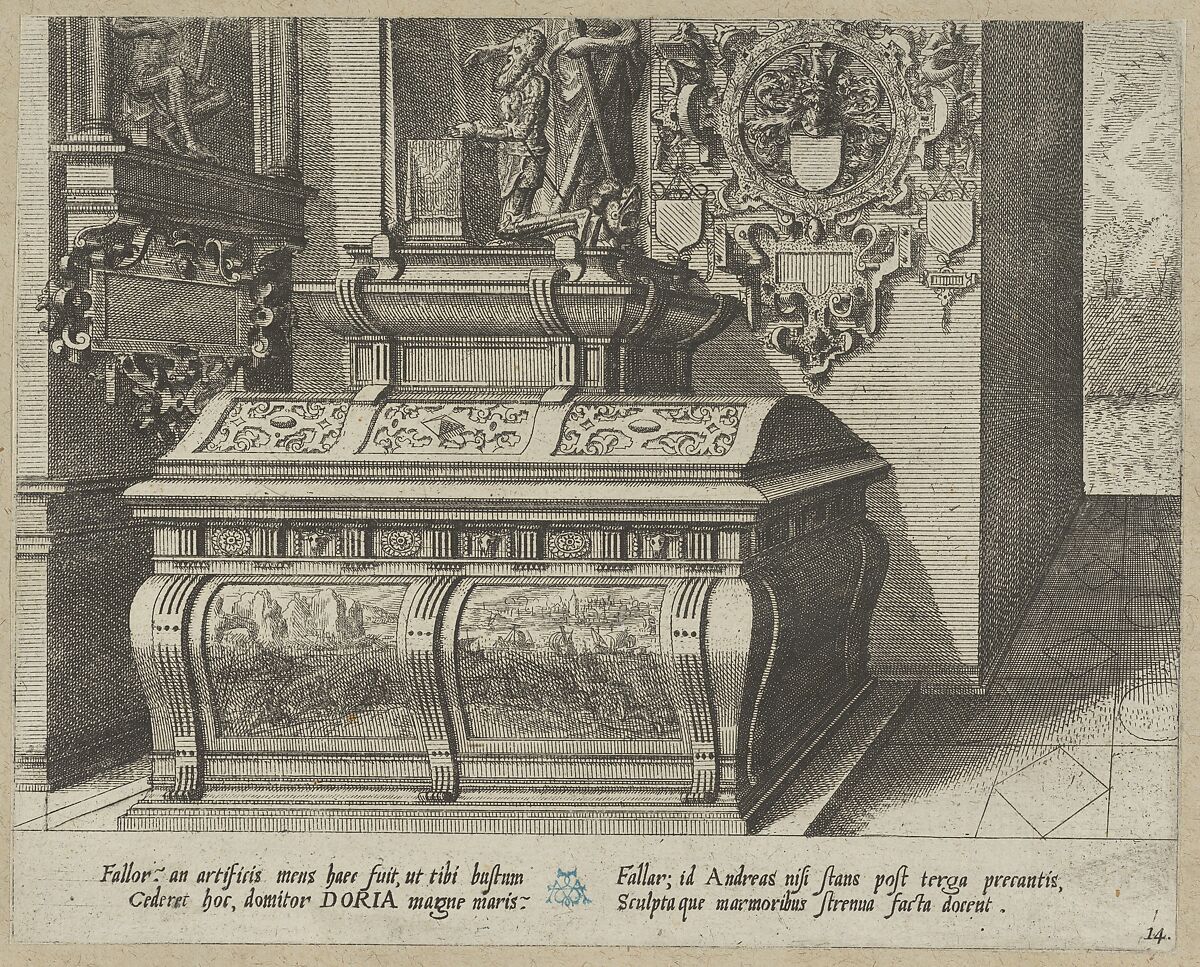 Twenty album pages with prints from the series ‘Coenotaphiorum’, Johannes van Doetecum I (Netherlandish, 1528/32–1605) or, Etching