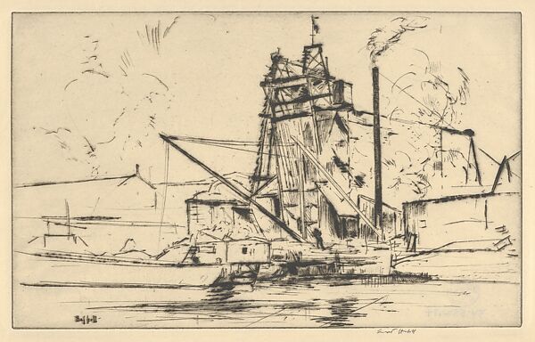 Bridgeport Docks, Ernest Haskell (American, Woodstock, Connecticut 1876–1925 West Point, Maine), Drypoint 