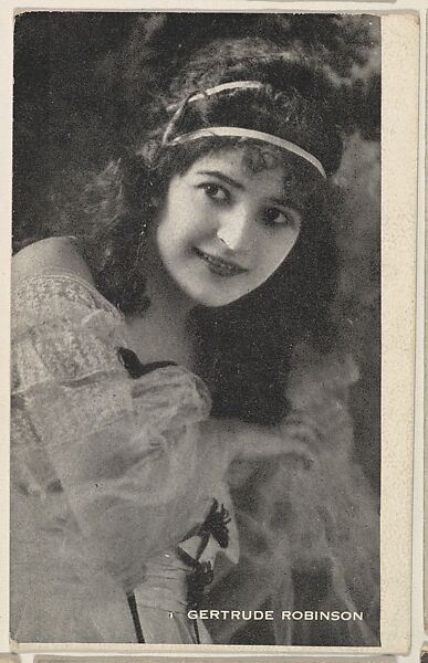 Gertrude Robinson, from the Black and White Movie Stars series (D1), issued by the E. H. Koester Baking Company, Issued by E. H. Koester Baking Company, Baltimore, Photolithograph 