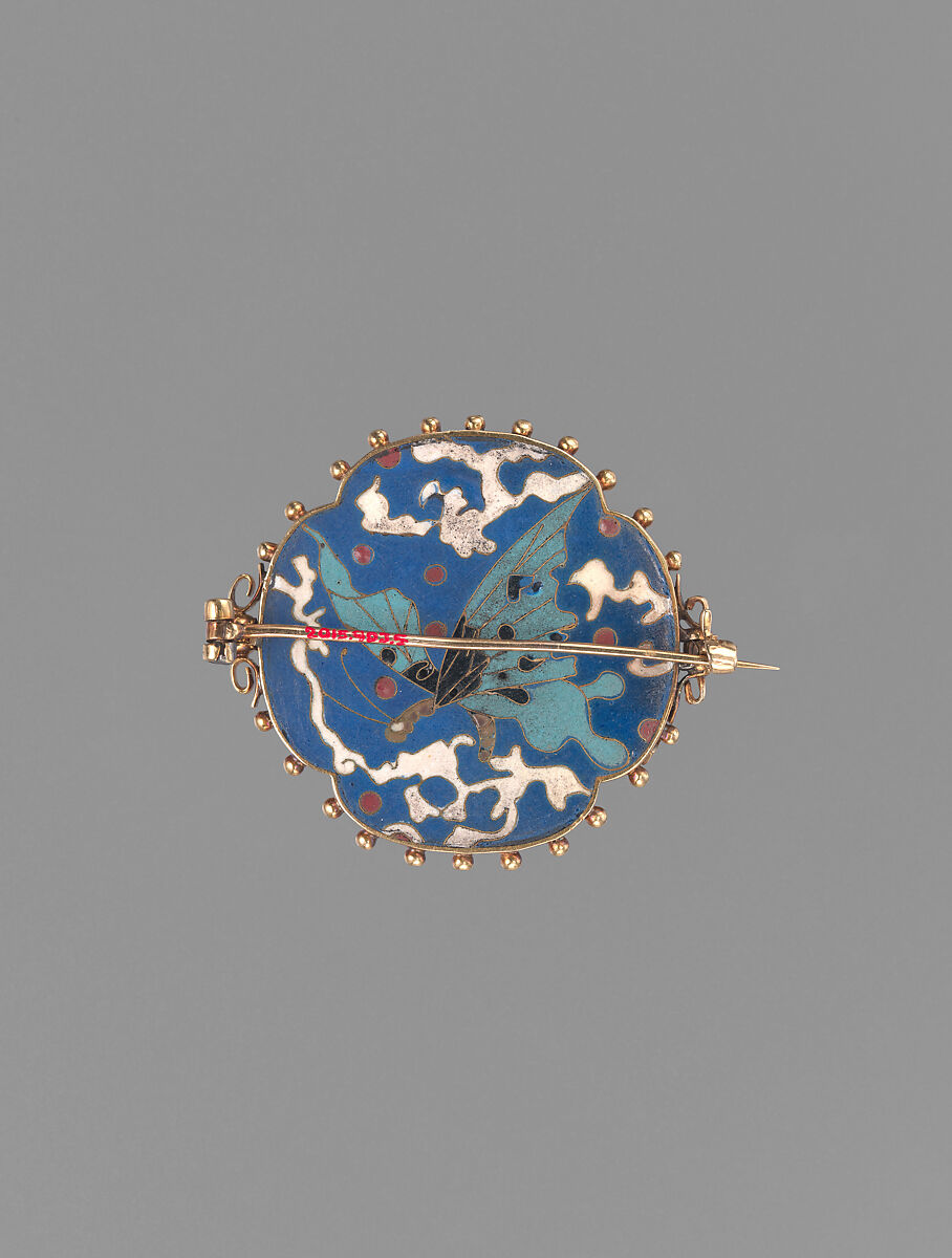 Reversible brooch, Alexis Falize (French, 1811–98), Gold, cloisonné enamel, French, Paris