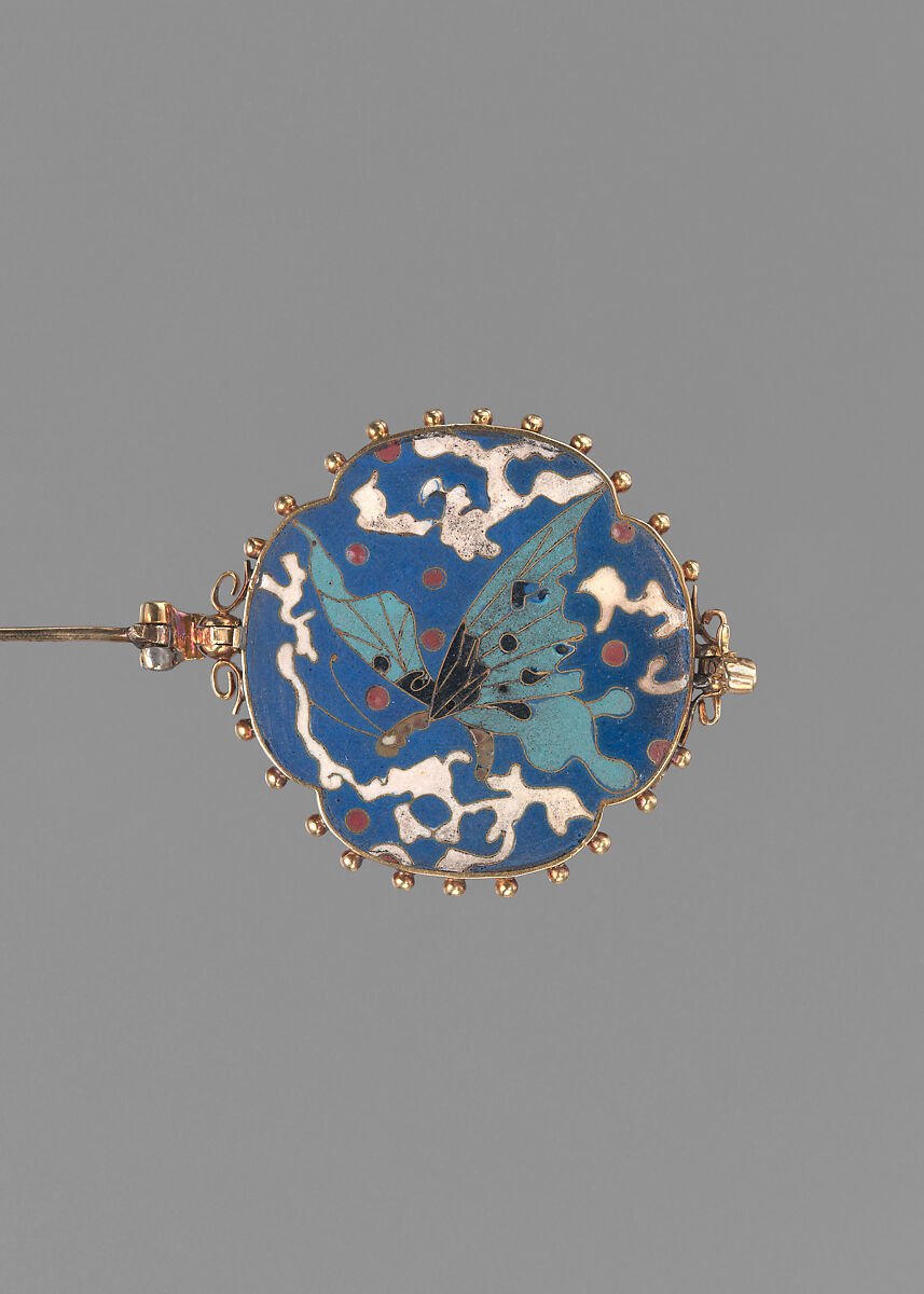 Reversible brooch, Alexis Falize (French, 1811–98), Gold, cloisonné enamel, French, Paris