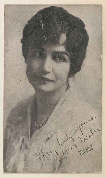 Lois Weber, from the Black and White Movie Stars series (D1), issued by the E. H. Koester Baking Company, Issued by E. H. Koester Baking Company, Baltimore, Photolithograph 