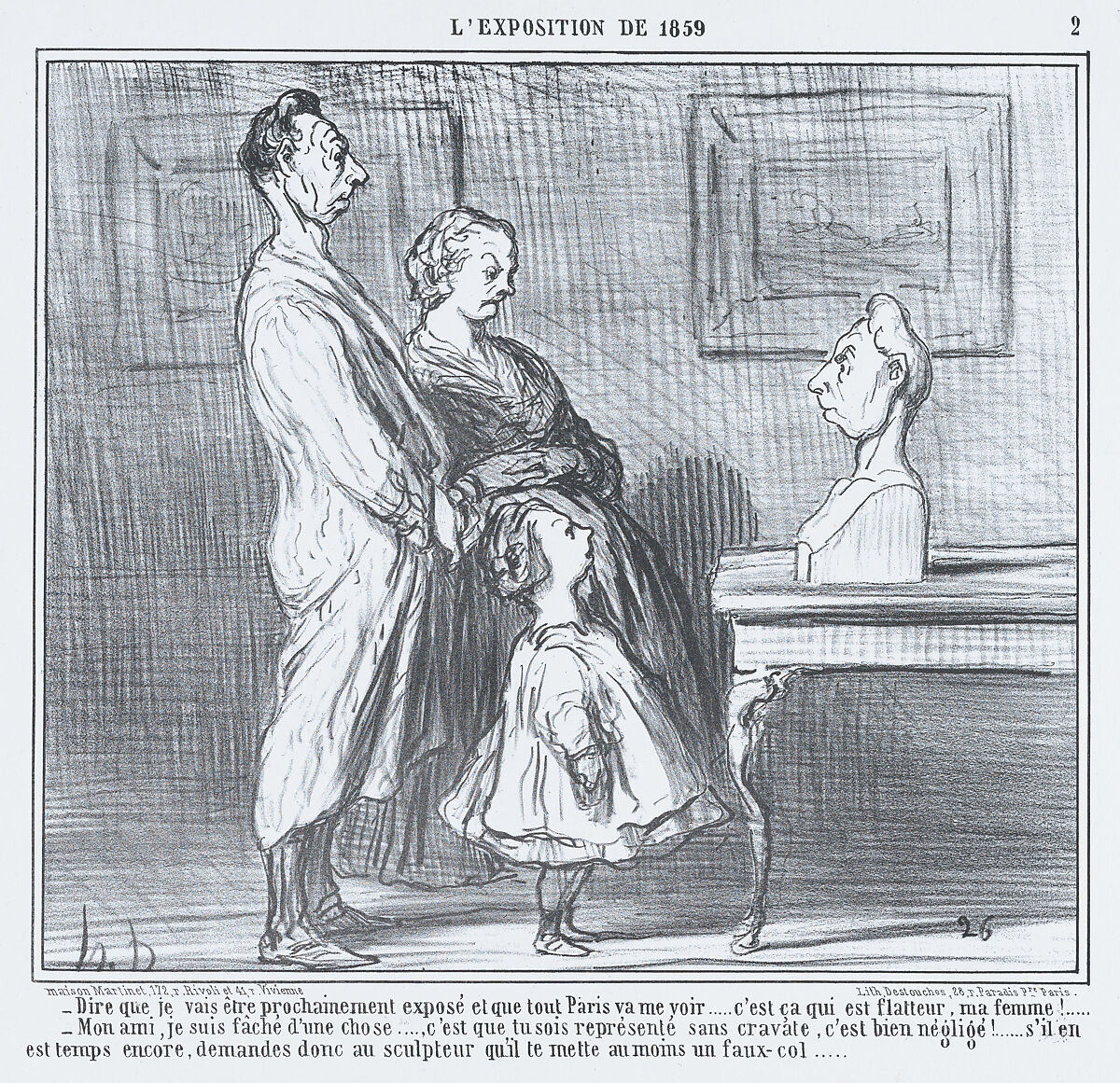 Dire que je vais être prochainement exposé..., from L'Exposition de 1859, published in Le Charivari, April 5, 1859, Honoré Daumier (French, Marseilles 1808–1879 Valmondois), Lithograph; second state (Delteil) 
