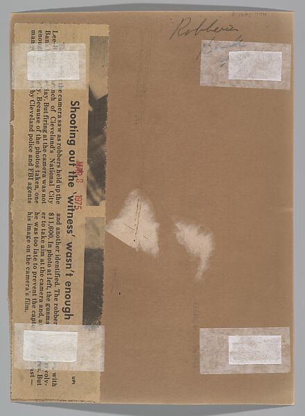 [Bank Robber Aiming at Security Camera, Cleveland, Ohio], United Press International (American), Gelatin silver print
