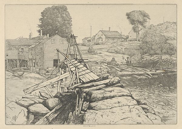 Old Sea Dam, Ernest Haskell (American, Woodstock, Connecticut 1876–1925 West Point, Maine), Etching 