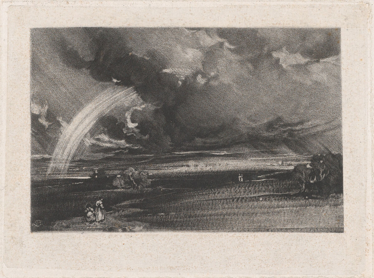 Departing Storm, David Lucas (British, Geddington Chase, Northamptonshire 1802–1881 London), Mezzotint on chine collé; proof before published state 