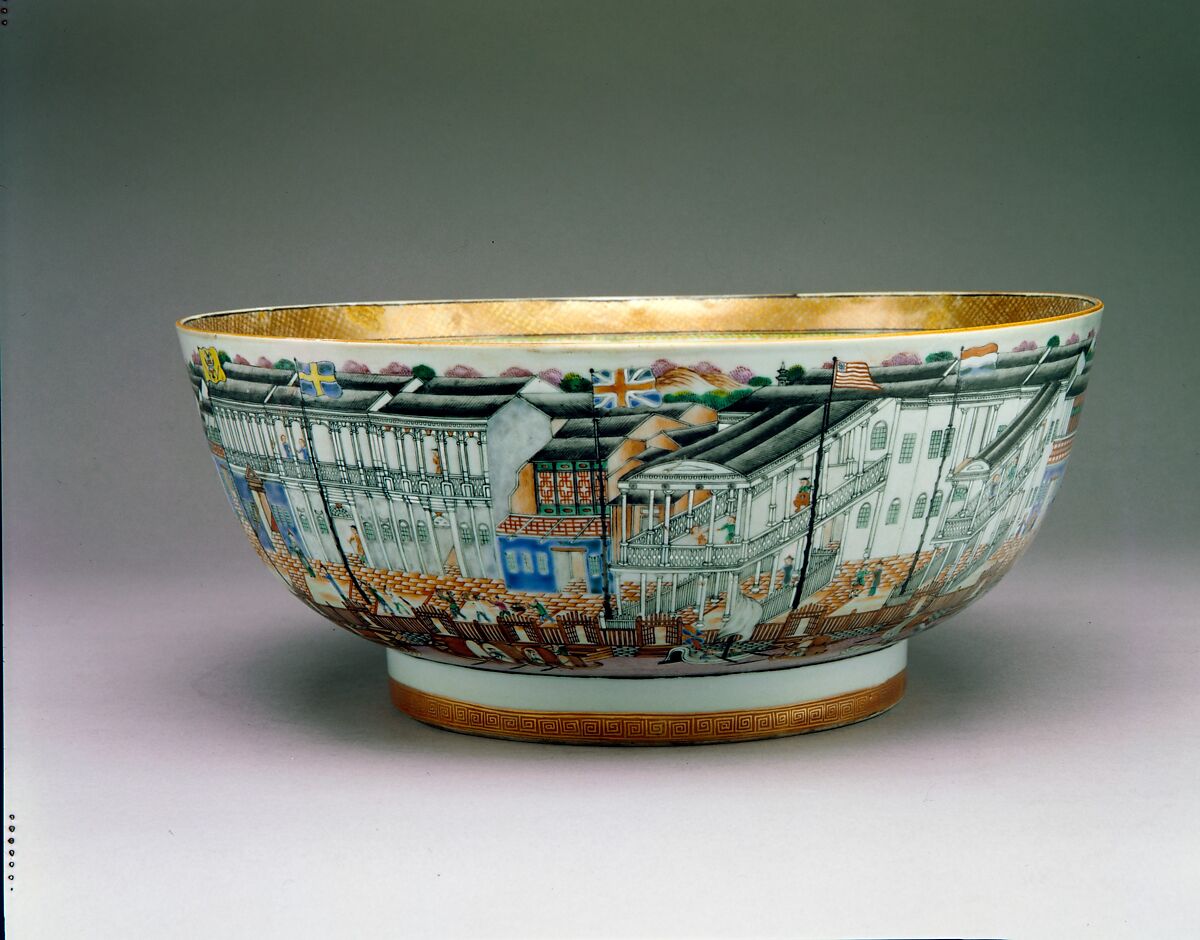 Punch Bowl, Porcelain, Chinese, for American market