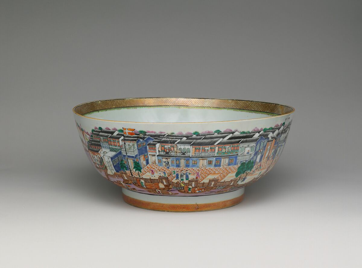 Punch Bowl, Porcelain, Chinese, for American market