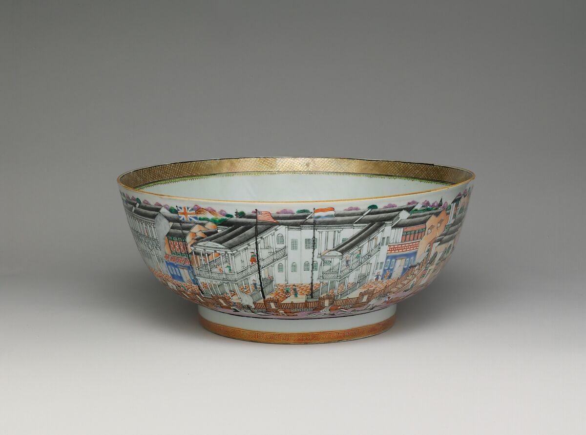 Punch Bowl, Porcelain, Chinese, for American market