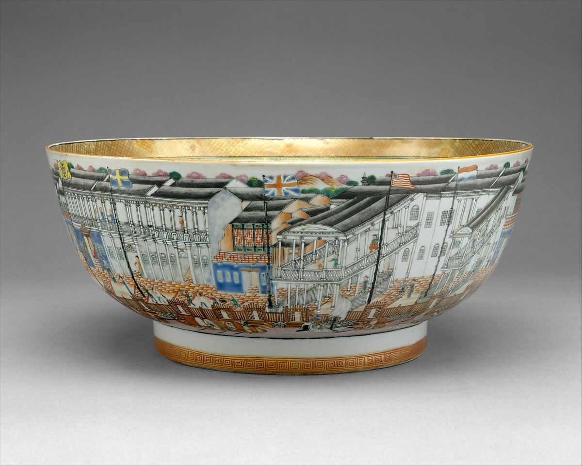 Punch Bowl, Porcelain, Chinese, for American market 