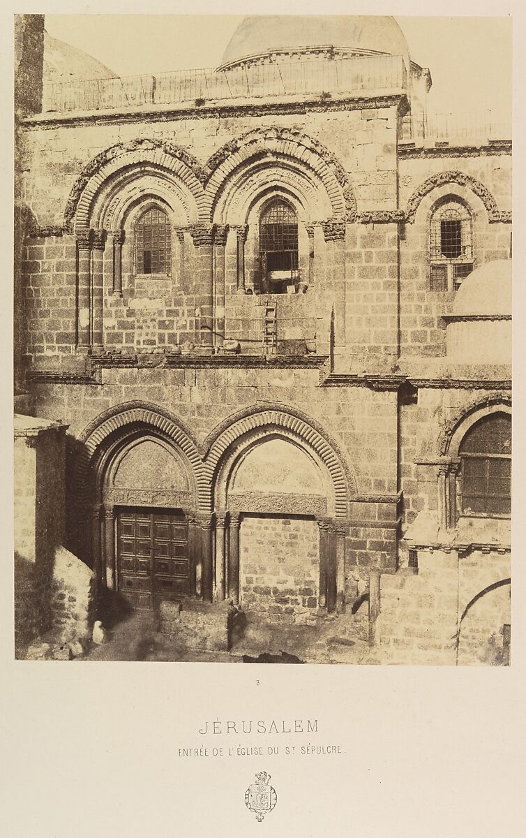 Jérusalem. Entrée de l'Église du St. Sépulcre, Louis de Clercq (French, 1837–1901), Albumen silver print from paper negative 