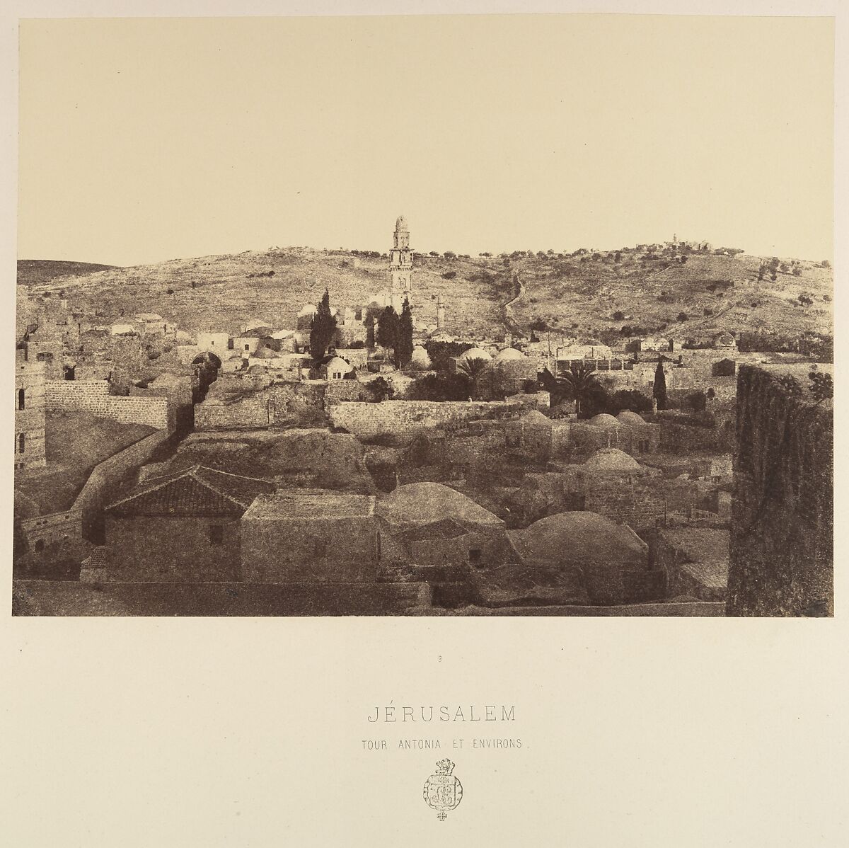 Jérusalem. Tour Antonia et Environs, Louis de Clercq (French, 1837–1901), Albumen silver print from paper negative 
