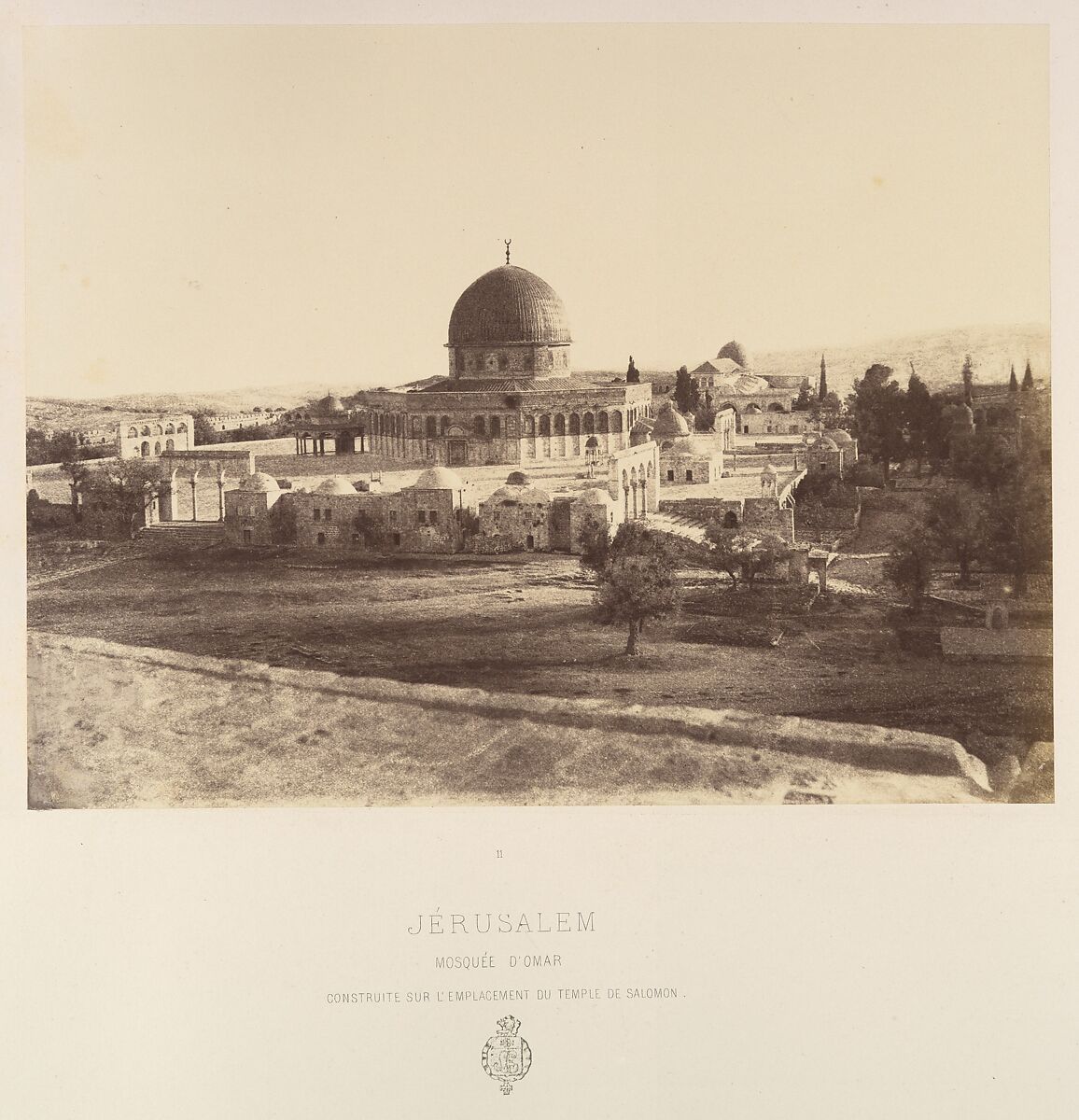 Jérusalem. Mosquée d'Omar, construite sur l'emplacement su Temple de Salomon, Louis de Clercq (French, 1837–1901), Albumen silver print from paper negative 