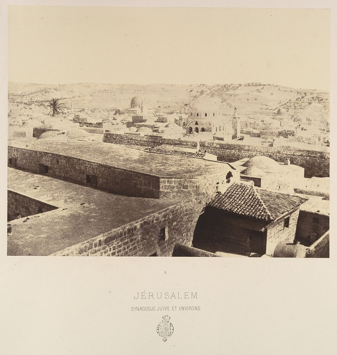 Jérusalem. Synagogue juive et environs, Louis de Clercq (French, 1837–1901), Albumen silver print from paper negative 