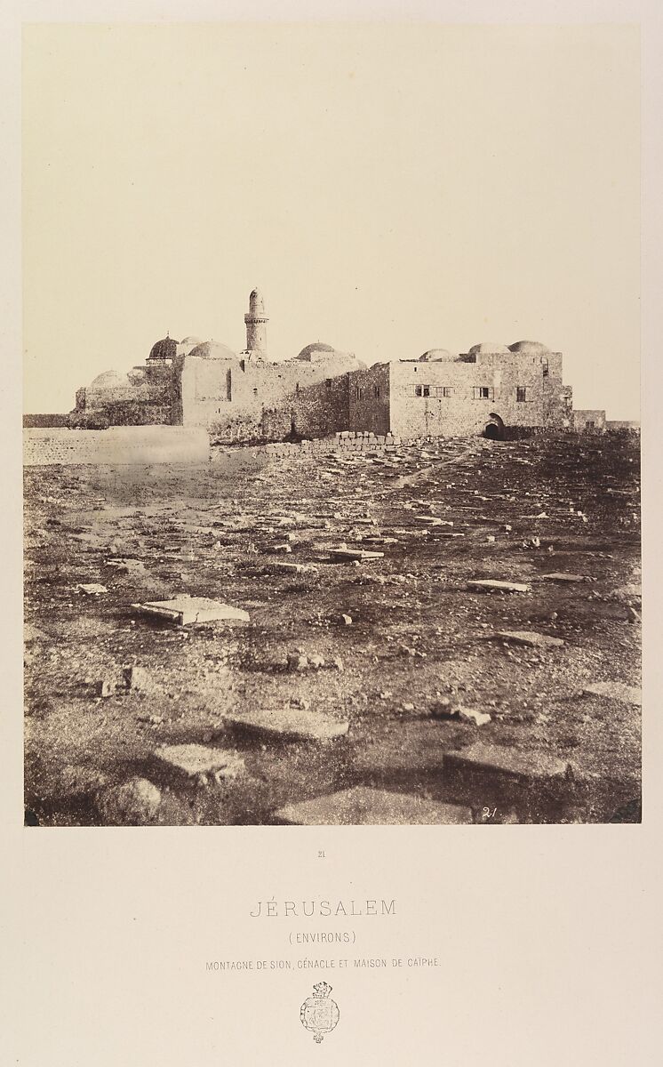 Jérusalem. (Environs) Montagne de Sion. Cenacle et Maison de Caiphe., Louis de Clercq (French, 1837–1901), Albumen silver print from paper negative 